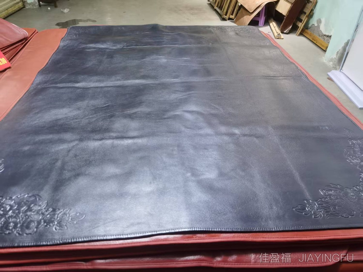 Rolled dark cowhide rugs